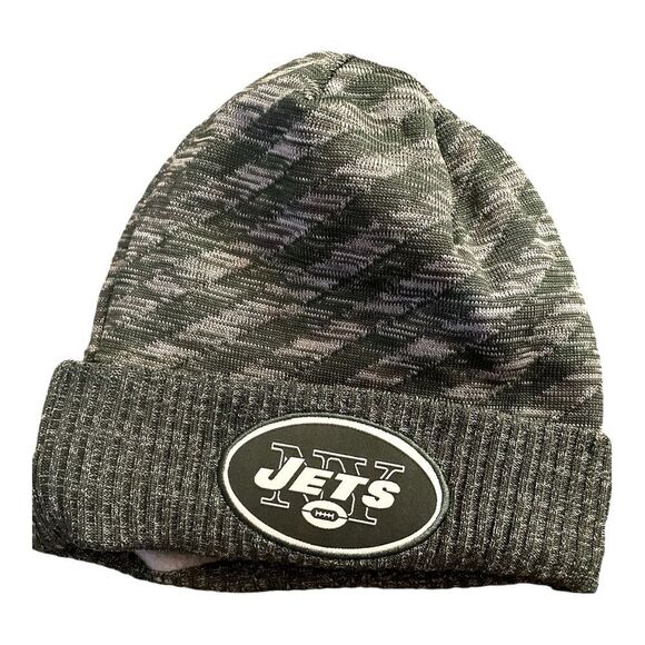 New York Jets New Era Cuffed Beanie | NFL Winter Hat Green Gray Knit 🏈 - Picture 8 of 8